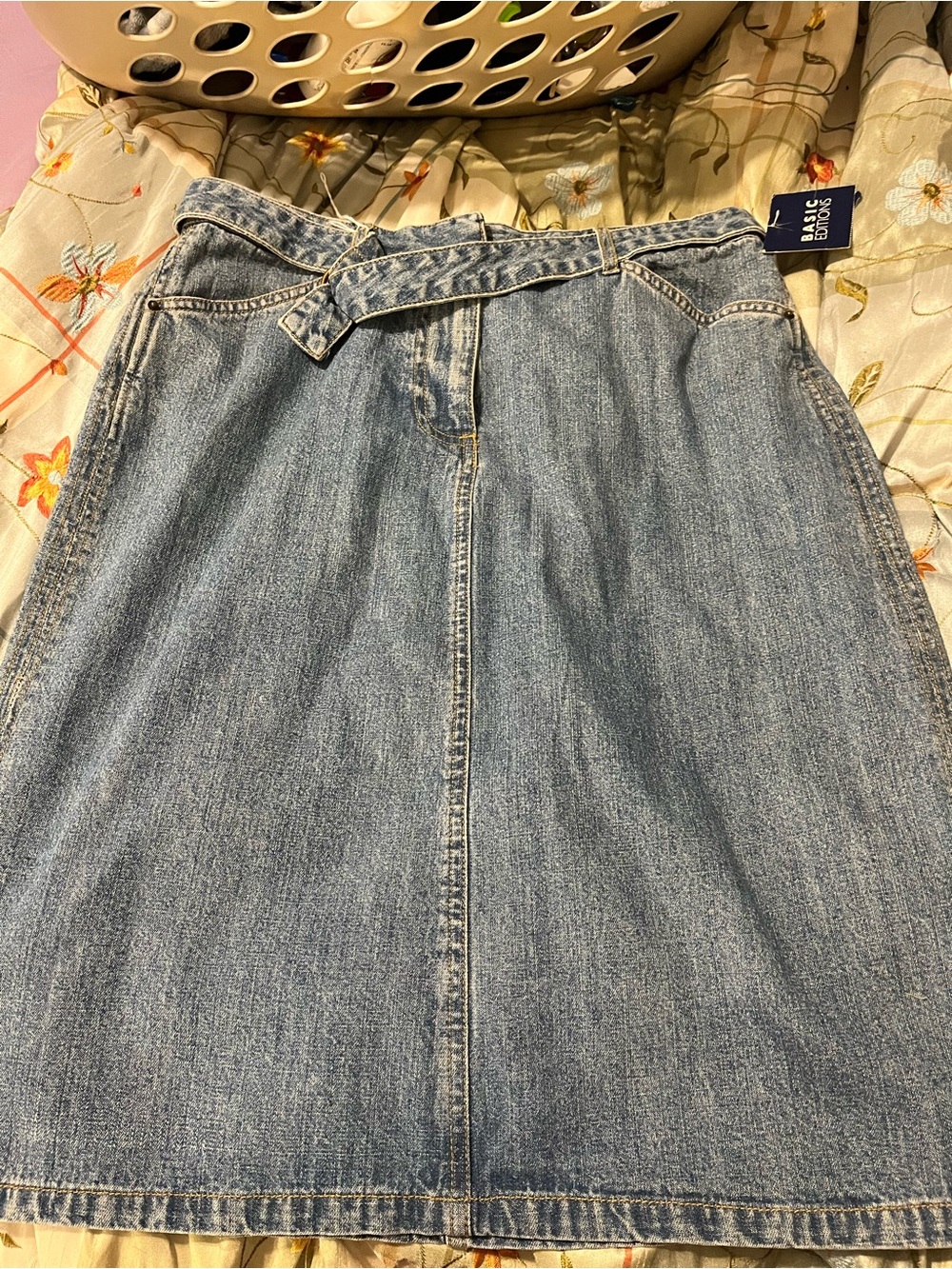 NWT Vintage 2006 Basic Editions Denim Midi Skirt Size 8 Kmart Deadstock Y2K